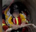 Watch: Firefighters rescue girl trapped in drain for seven hours